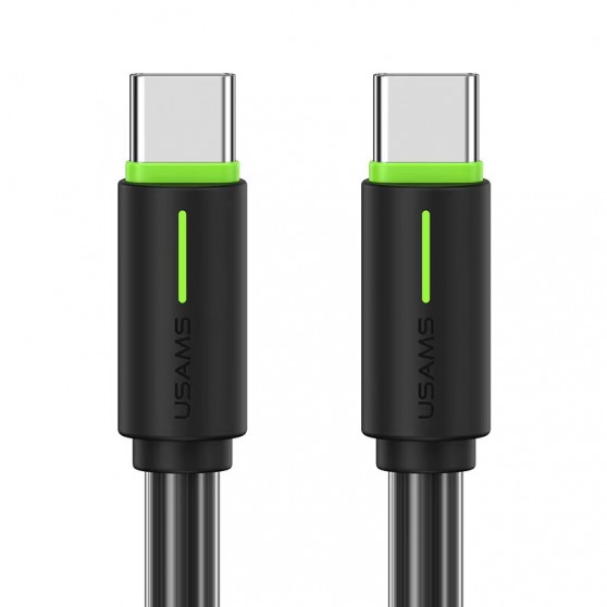 Дата кабель Usams US-SJ734 Bicolor Charging YR Ser. Type-C to Type-C 60W (1m) Black