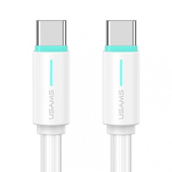 Дата кабель Usams US-SJ734 Bicolor Charging YR Ser. Type-C to Type-C 60W (1m) White