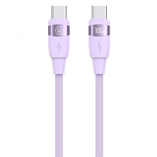 Дата кабель Usams US-SJ633 U85 Type-C to Type-C 100W (2m) Purple