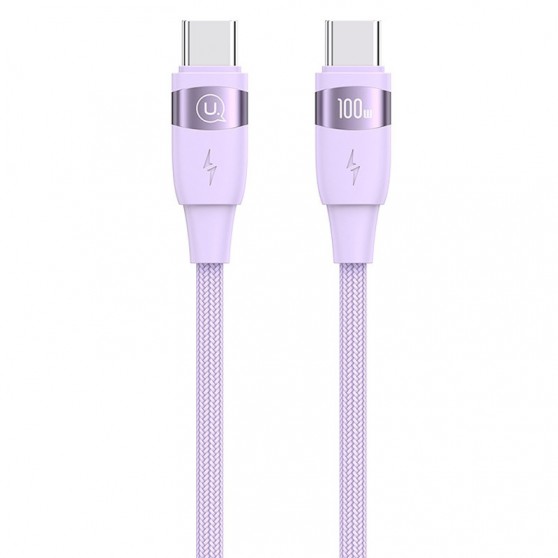 Дата кабель Usams US-SJ633 U85 Type-C to Type-C 100W (2m) Purple