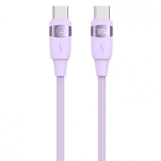 Дата кабель Usams US-SJ633 U85 Type-C to Type-C 100W (2m) Purple