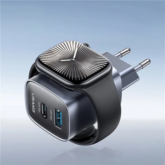 МЗП Usams US-CC293 T67 Multifunctional iWatch Charger 20W (1USB-A/1C) Tarnish - зображення 1 