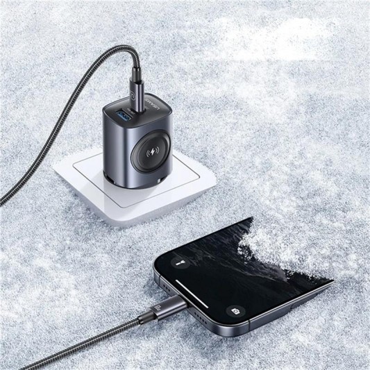 МЗП Usams US-CC293 T67 Multifunctional iWatch Charger 20W (1USB-A/1C) Tarnish - зображення 6 