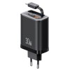 Блок питания Usams US-CC296 GaN With Retractable Type-C Cable Xiang Ser. 30W (1USB-A/1C) Black