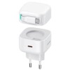 Блок питания Usams US-CC202 GaN With Type-C Magnetic Retractable Cable Module XMF Ser. 35W (2USB-C) White