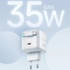 Блок питания Usams US-CC202 GaN With Type-C Magnetic Retractable Cable Module XMF Ser. 35W (2USB-C) White