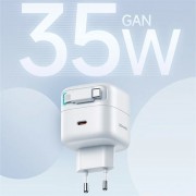 МЗП Usams US-CC202 GaN With Type-C Magnetic Retractable Cable Module XMF Ser. 35W (2USB-C) White