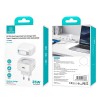 Блок питания Usams US-CC202 GaN With Type-C Magnetic Retractable Cable Module XMF Ser. 35W (2USB-C) White