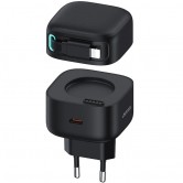 МЗП Usams US-CC209 GaN With Lightning Magnetic Retractable Cable Module XMF Ser. 35W (2USB-C) Black МЗП Usams US-CC209 GaN With Lightning Magnetic Retractable Cable Module XMF Ser. 35W (2USB-C) Black