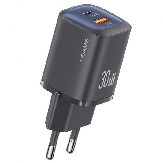 МЗП Usams US-CC254 GaN HC Ser. 30W (1USB-A/1C) Black