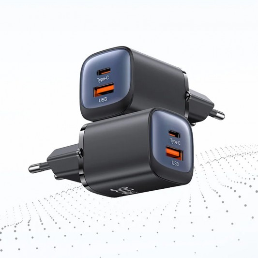 МЗП Usams US-CC254 GaN HC Ser. 30W (1USB-A/1C) Black - зображення 4 