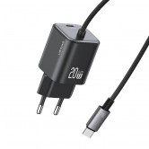 МЗП Usams US-CC261 GaN JC Ser. 20W (2USB-C) + кабель Type-C to Type-C Black
