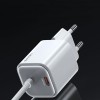 Блок живлення Usams US-CC261 GaN JC Ser. 20W (2USB-C) + кабель Type-C to Type-C White