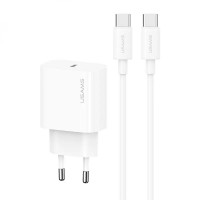 Блок питания Usams US-CC226 Kit-Yi Ser. 20W (1USB-C) + кабель Type-C to Type-C White