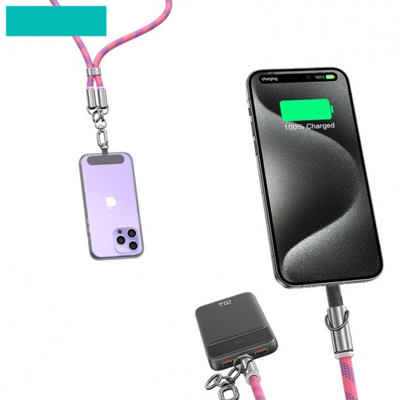 Дата кабель-шнурок Usams US-SJ745 Type-C to Type-C 60W (1.2m) Pink