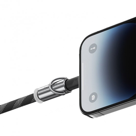 Дата кабель-шнурок Usams US-SJ746 Type-C to Lightning 30W (1.2m) Black - зображення 3 