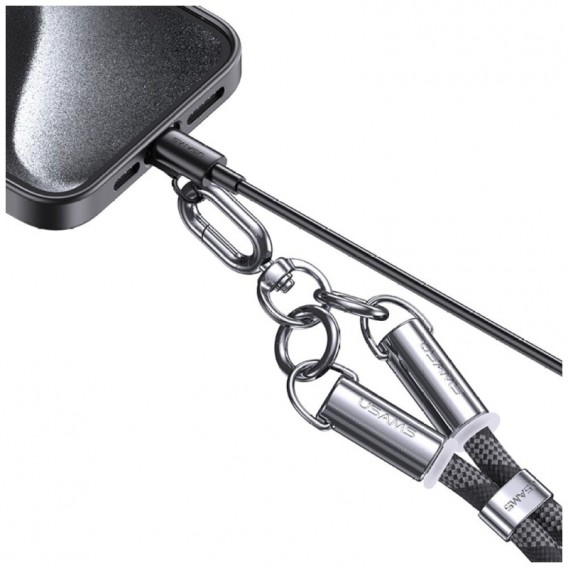 Дата кабель-шнурок Usams US-SJ746 Type-C to Lightning 30W (1.2m) Black