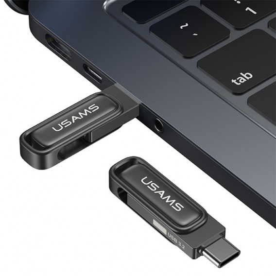Флеш-накопичувач Usams US-ZB349 USB 3.2 Type-C Dual Ports – 256GB Tarnish