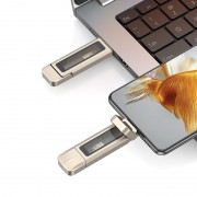 Флеш-накопичувач Usams US-ZB279 2in1 USB 3.2 + Type-C GEN1 Dual Ports Aluminum Alloy 10G – 256GB Silver