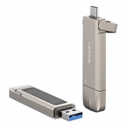 Флеш-накопичувач Usams US-ZB280 2in1 USB 3.2 + Type-C GEN1 Dual Ports Aluminum Alloy 10G – 512GB Silver