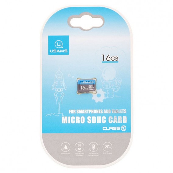 Карта пам'яті Usams US-ZB093 (TF High Speed Card) microSDHC Class 10 - 16GB (без адаптера) Blue