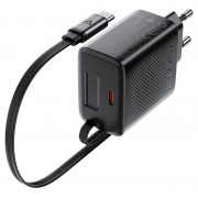 МЗП Acefast A110 GaN With Retractable Cable Type-C PD30W (1USB-C) Black