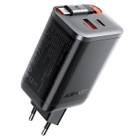 Блок питания Acefast A111 GaN With Retractable Cable Type-C PD67W (1USB-A/1C) Black