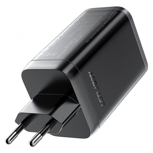МЗП Acefast A111 GaN With Retractable Cable Type-C PD67W (1USB-A/1C) Black - зображення 4 