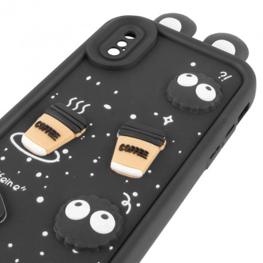 Чохол TPU Toys Case with Ears для Apple iPhone X / XS (5.8") Black - зображення 3 