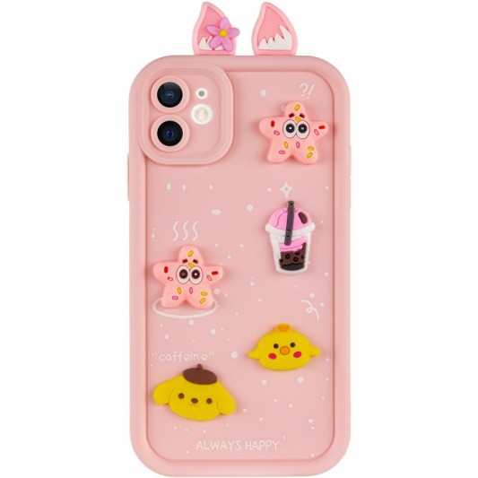 Чохол TPU Toys Case with Ears для Apple iPhone 12 (6.1") Light Pink - зображення 1 