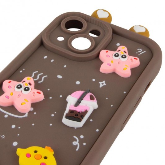 Чохол TPU Toys Case with Ears для Apple iPhone 13 (6.1") Brown - зображення 3 