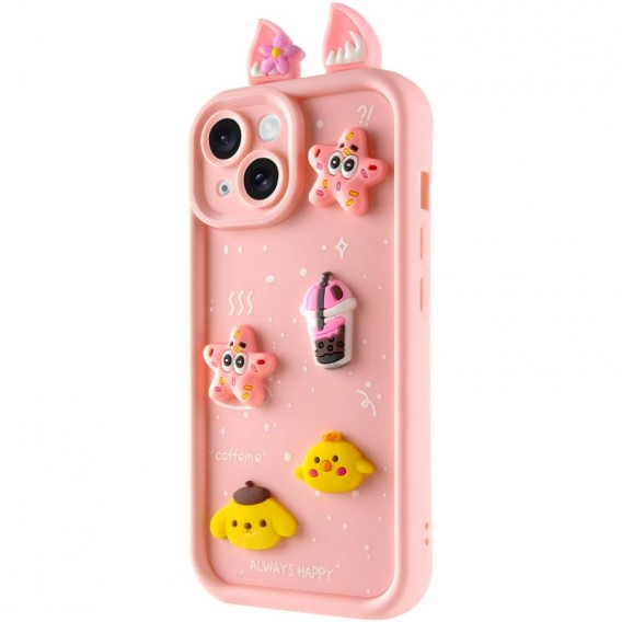 Чохол TPU Toys Case with Ears для Apple iPhone 15 (6.1") Light Pink