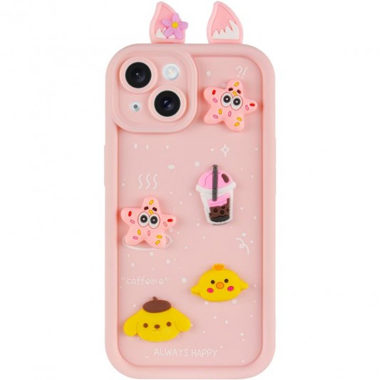 Чохол TPU Toys Case with Ears для Apple iPhone 15 (6.1") Light Pink - зображення 1 