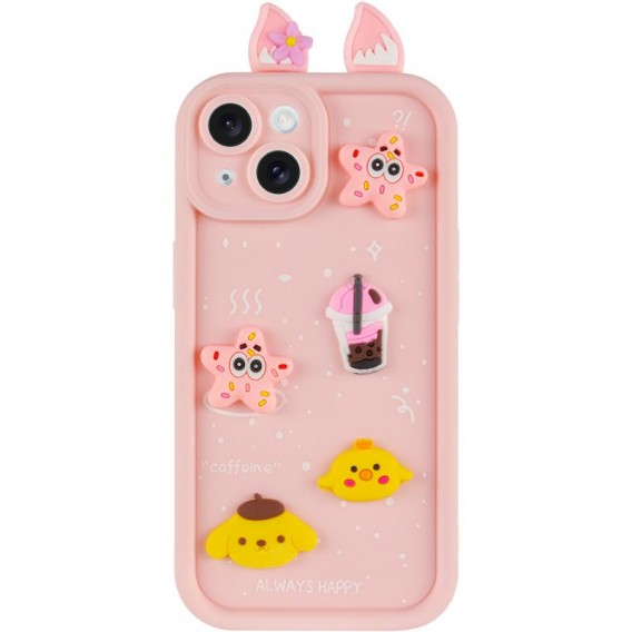 Чохол TPU Toys Case with Ears для Apple iPhone 15 (6.1") Light Pink