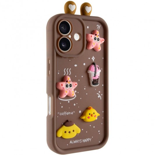 Чохол TPU Toys Case with Ears для Apple iPhone 16 (6.1") Brown