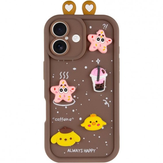 Чохол TPU Toys Case with Ears для Apple iPhone 16 (6.1") Brown
