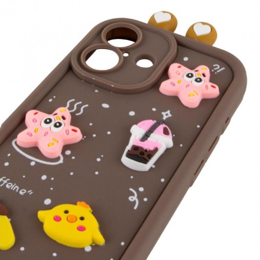 Чохол TPU Toys Case with Ears для Apple iPhone 16 (6.1") Brown - зображення 3 