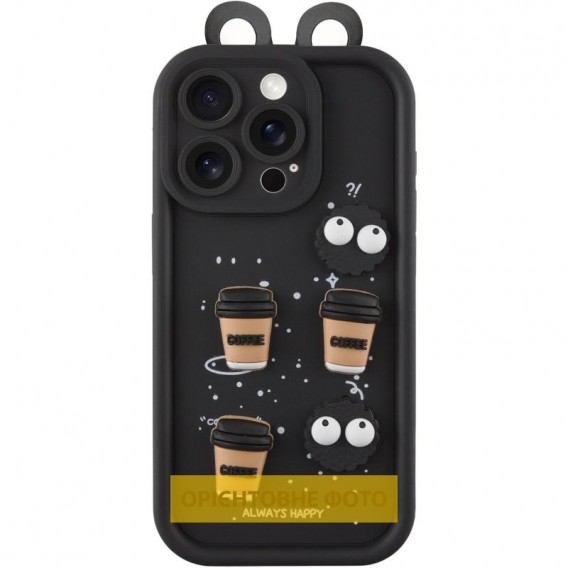 Чехол TPU Toys Case with Ears для Apple iPhone 16 (6.1") Black