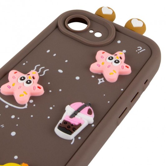 Чохол TPU Toys Case with Ears для Apple iPhone 16e (6.1") Brown - зображення 3 