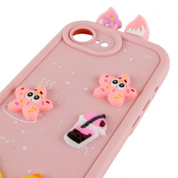 Чохол TPU Toys Case with Ears для Apple iPhone 16e (6.1") Light Pink
