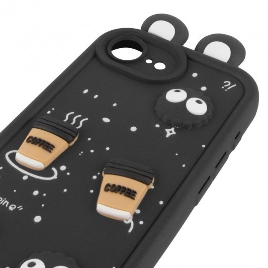 Чохол TPU Toys Case with Ears для Apple iPhone 16e (6.1") Black - зображення 3 