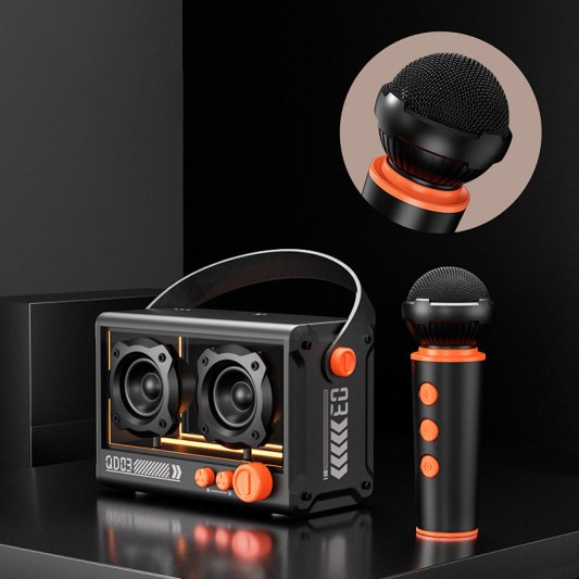 Bluetooth колонка QD03 Transparent з мікрофоном Black - зображення 4 
