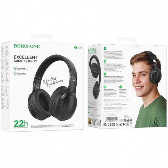 Накладні бездротові навушники Borofone BO29 Fascinador Black