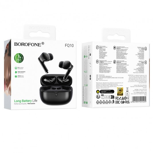 Бездротові TWS навушники Borofone FQ10 Joyful Black - зображення 2 