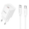 Блок питания Hoco C146A Charm PD20W (1USB-C) + кабель Type-C to Type-C White