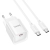 Блок питания Hoco C146A Charm PD20W (1USB-C) + кабель Type-C to Type-C White