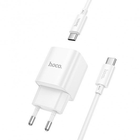 МЗП Hoco C146A Charm PD20W (1USB-C) + кабель Type-C to Type-C White - зображення 3 