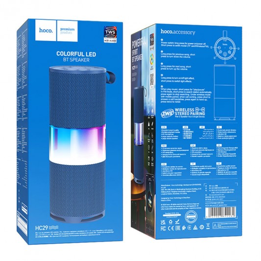 Bluetooth Колонка Hoco HC29 Halo sports Blue - зображення 1 