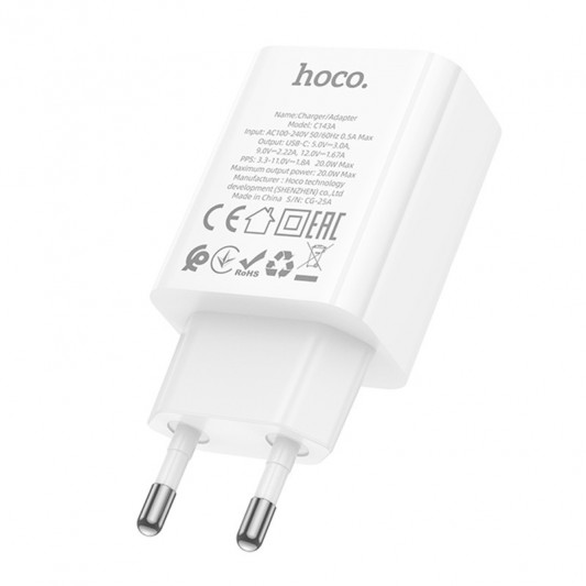 МЗП Hoco C143A Benefit PD20W (1USB-C) White - зображення 2 