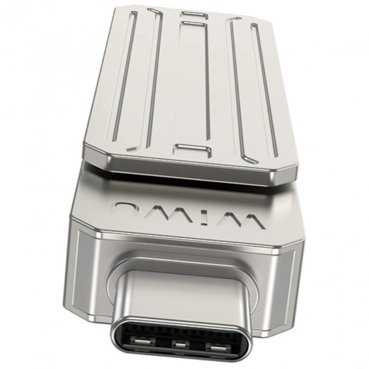 Флеш-накопичувач Wiwu Wi-FD001 3in1 (USB-A/C/L) USB 3.0 — 32GB Silver - зображення 2 